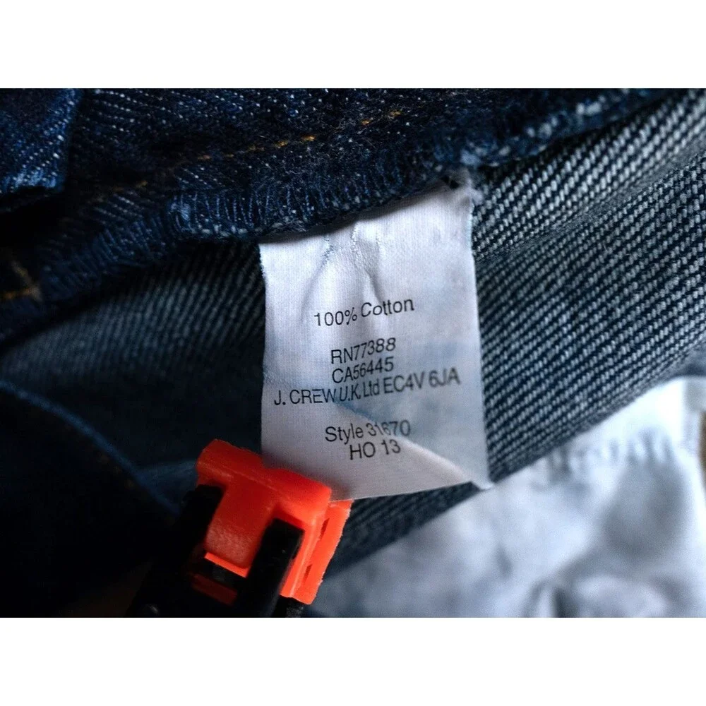 J Crew Jeans Mens 36x34 (Tag 34x34) Blue Urban Slim Cotton Distressed Denim City